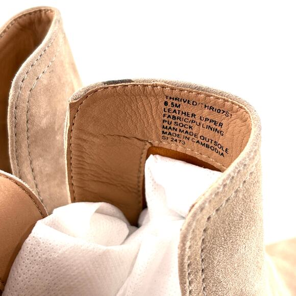 Steve Madden Thrived Boots 6.5 Tan Beige NWOT Ankle Booties Western Heel Suede - Picture 9 of 10